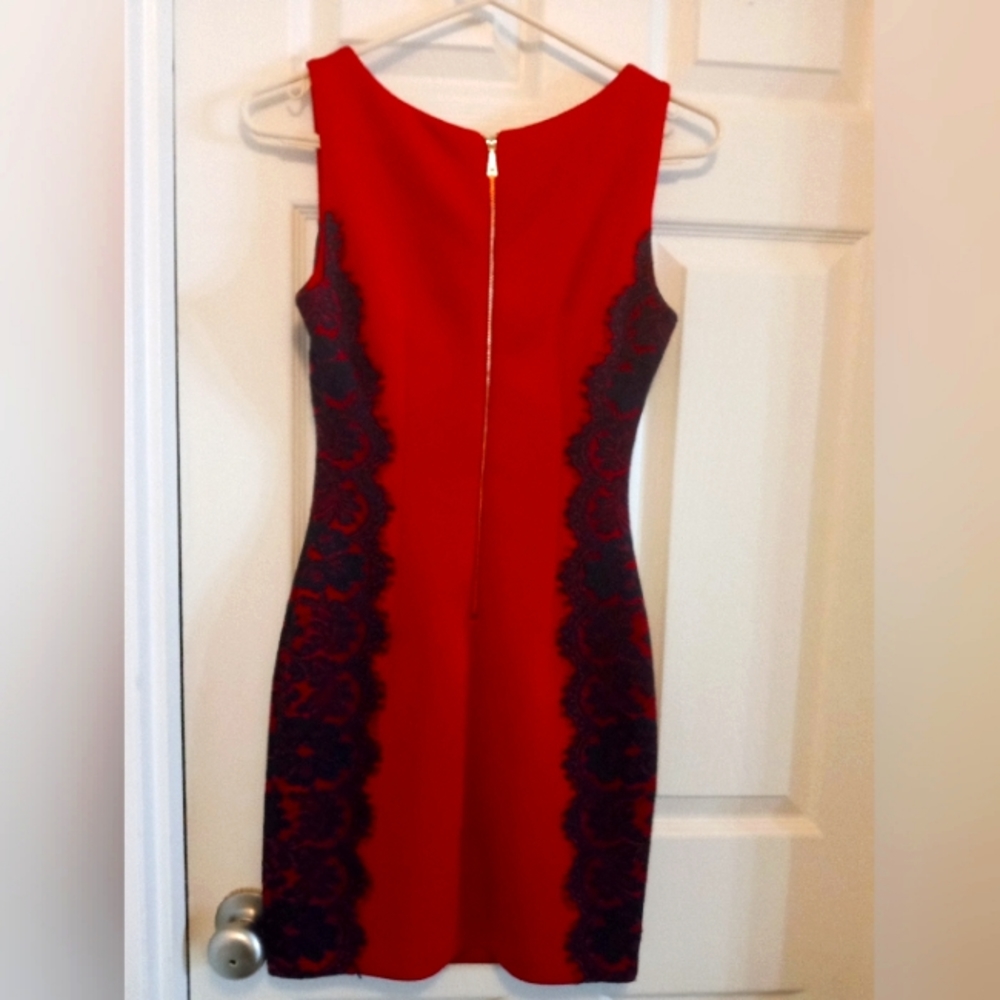 Guess red with lace dress